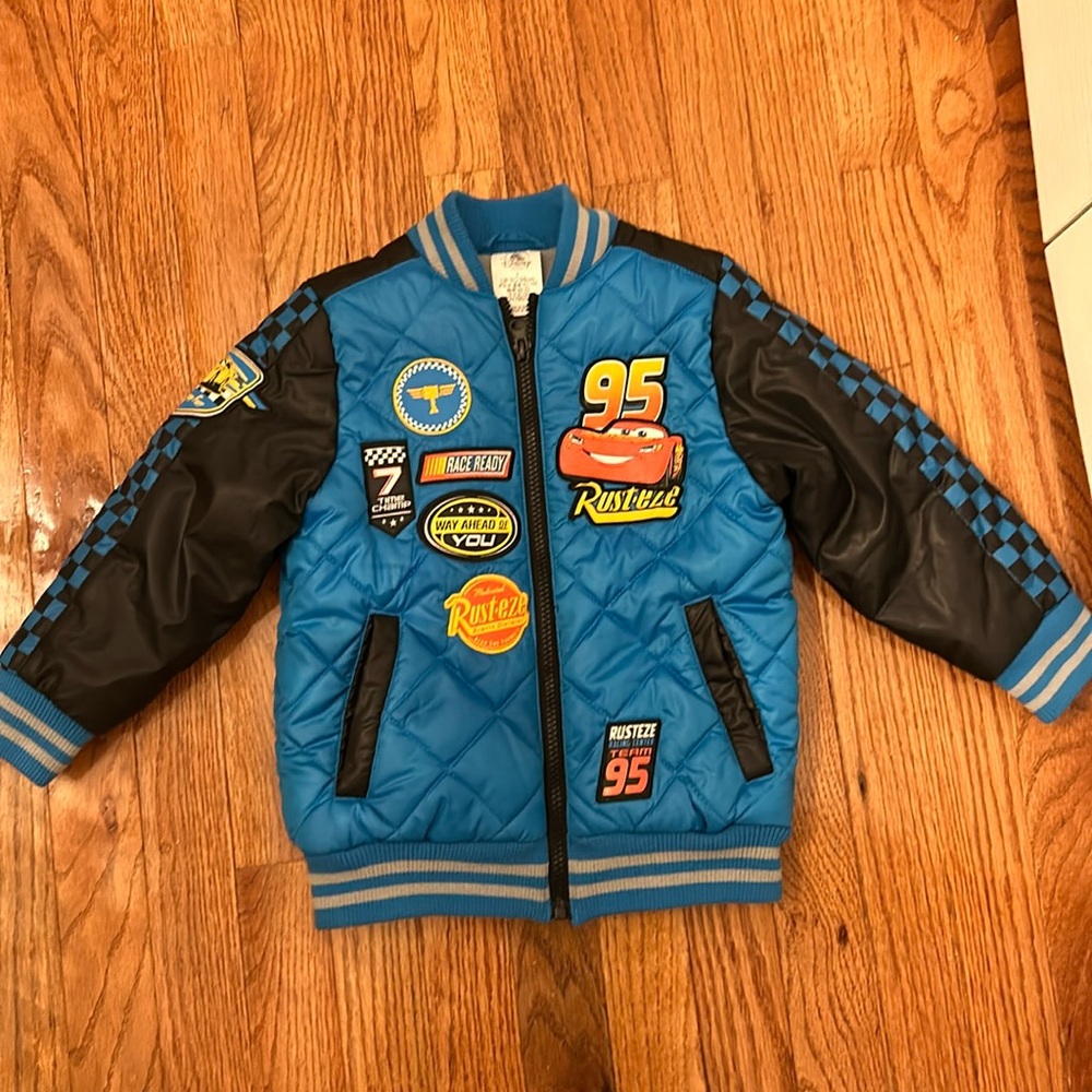 Disney Store Blue and Black Cars Coat-3T